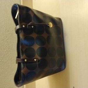 Brahmin vintage polka dot purse brown and black
